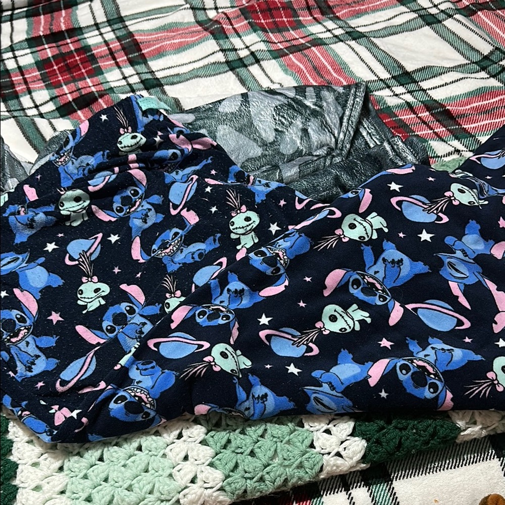 Blue and Pink Cartoon Character Pajama Pants